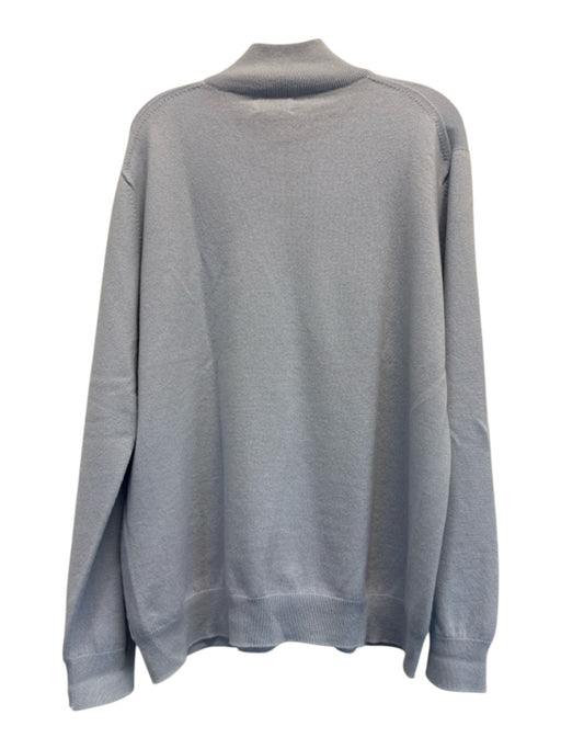 Johnstons of Elgin Size XL Light blue Cashmere Solid Quarter Zip Men's Sweater Light blue / XL