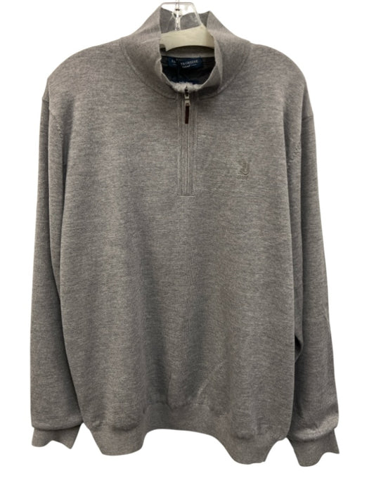 Fairway & Greene NWT Size XL Gray Wool Blend Solid Quarter Zip Men's Sweater Gray / XL