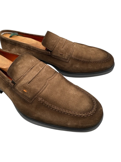Santoni Shoe Size 10.5 Brown Suede Solid Dress Men's Shoes Brown / 10.5