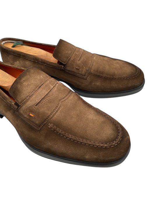 Santoni Shoe Size 10.5 Brown Suede Solid Dress Men's Shoes Brown / 10.5