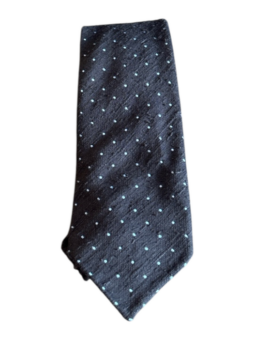 Sid Mashburn Brown & Blue Linen Blend Dots Men's Ties Brown & Blue