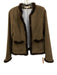 Ann Mashburn Size M Brown, Tan & Olive Wool Mink Fur Trim Tweed Jacket Brown, Tan & Olive / M