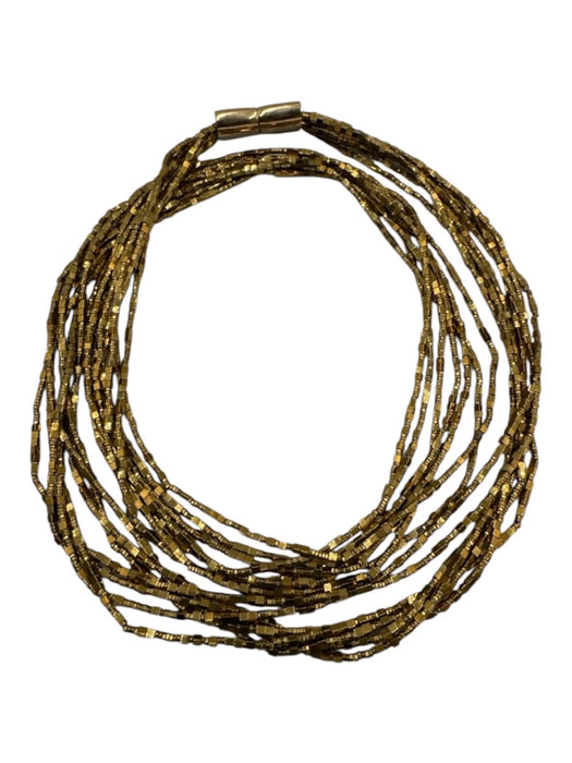 Mignonne Gavigan Gold Gold Tone Metal Beaded Long Magnetic Close Necklace Gold