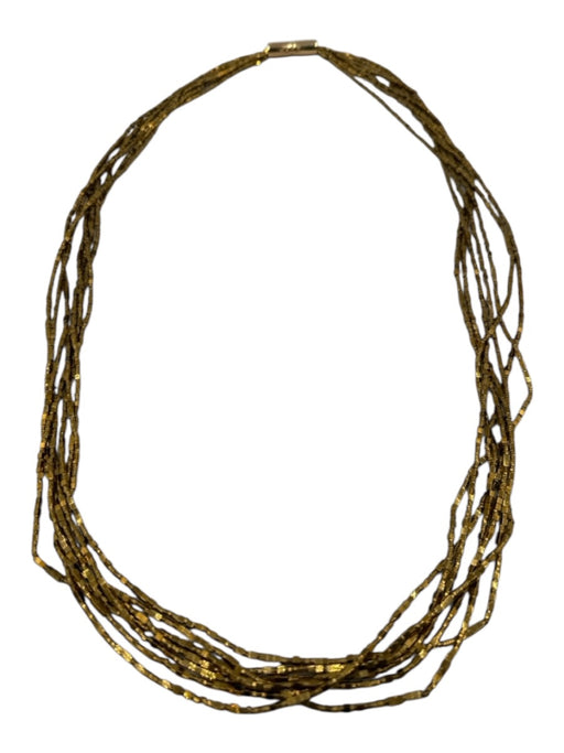 Mignonne Gavigan Gold Gold Tone Metal Beaded Long Magnetic Close Necklace Gold