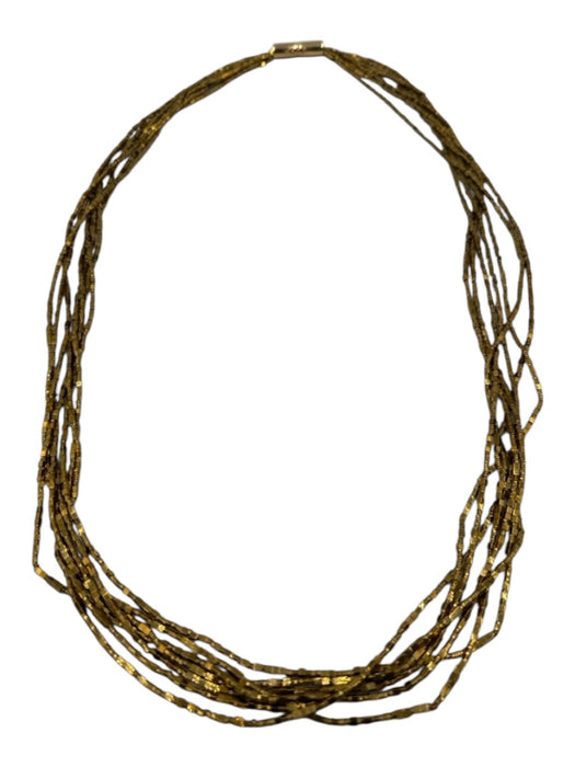 Mignonne Gavigan Gold Gold Tone Metal Beaded Long Magnetic Close Necklace Gold
