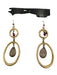 Alexis Bittar Gold, Red & Brown Gold Tone Metal Smokey Quartz Circle Earrings Gold, Red & Brown