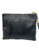 Taxidermy Black & Cream Snake Leather Deer Zip Close Clutch Bag Black & Cream / Small