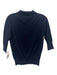 Ann Mashburn Size S Navy Blue Cotton Knit Short Sleeve Ribbed Hem Polo Top Navy Blue / S