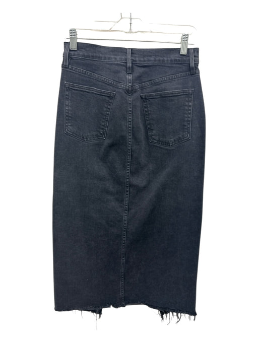 3X1 Size 26 Black Cotton Denim Zip Fly Leg Slit Skirt Black / 26