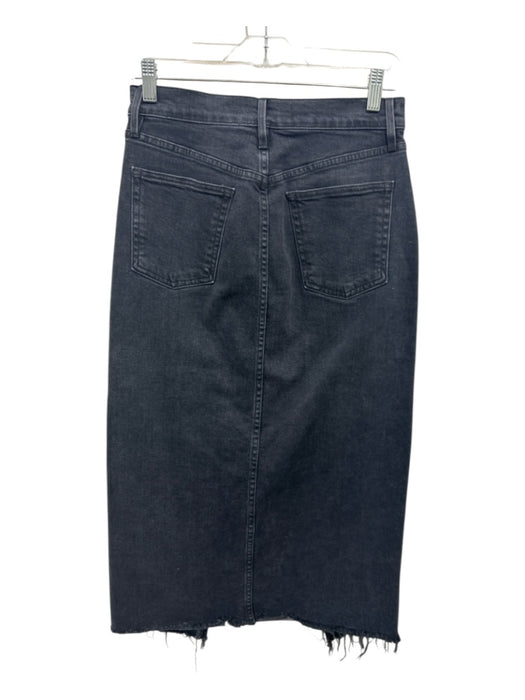 3X1 Size 26 Black Cotton Denim Zip Fly Leg Slit Skirt Black / 26