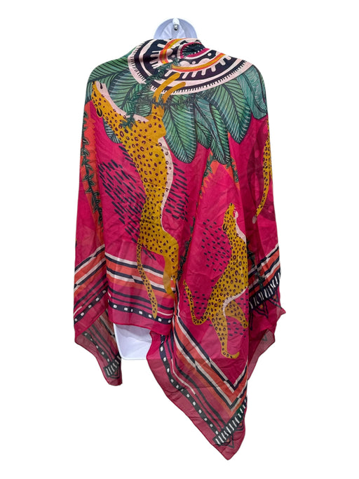 CB Grey Pink, Blue, Multi Silk & Modal Floral Jaguar scarf Pink, Blue, Multi / One Size