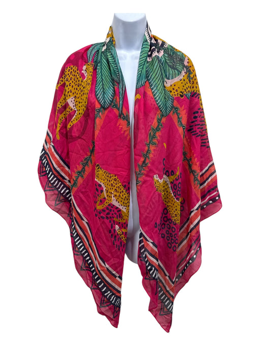 CB Grey Pink, Blue, Multi Silk & Modal Floral Jaguar scarf Pink, Blue, Multi / One Size