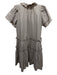 Hunter Bell Size XS Khaki Beige Cotton Tie Neck Ruffle Trim Knee length Dress Khaki Beige / XS