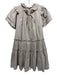 Hunter Bell Size XS Khaki Beige Cotton Tie Neck Ruffle Trim Knee length Dress Khaki Beige / XS
