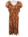 Ulla Johnson Size 2 Orange, Yellow, Red Cotton Elastic Tie Dye Midi Dress Orange, Yellow, Red / 2