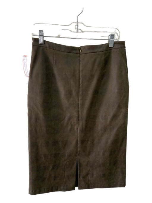 Meg Shop Size L Olive Brown Polyester Blend Back Zip Elastic Waist Skirt Olive Brown / L