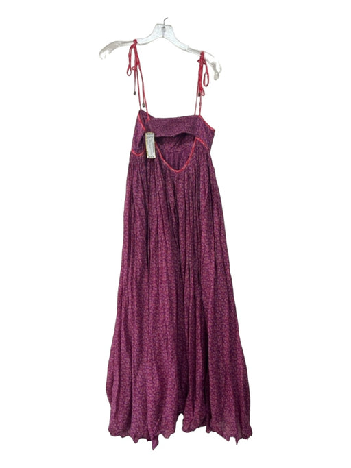 Free People Size XS Magenta Cotton floral print Full Length Sleeveless Dress Magenta / XS