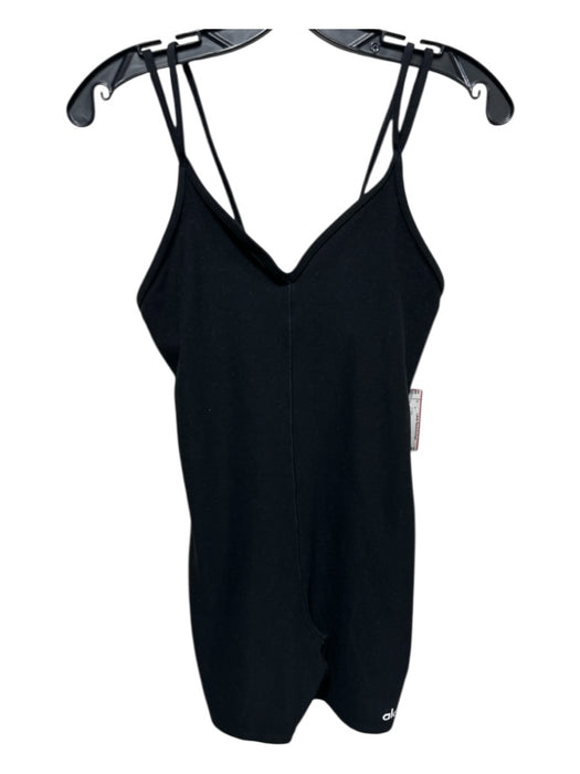 Alo Size S Black Nylon Blend Spaghetti Strap Solid Shorts Athletic Jumper Black / S