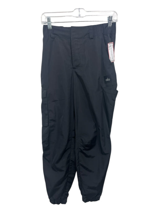 Alo Size XS Black Nylon Blend Elastic Waist Solid Jogger Athletic Pants Black / XS