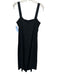 Vince Size 10 Black Viscose Blend Sleeveless Gathered Front Back Zip Midi Dress Black / 10