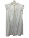 Ann Mashburn Size L White Cotton Floral Eyelet Sleeveless Ruffle Shoulder Dress White / L