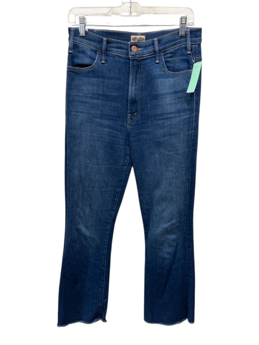 Mother Size 28 Dark Wash Cotton Blend Denim Raw Hem Button & Zip Fly Jeans Dark Wash / 28