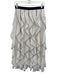 Sofia Size 1 Cream & Black Polyester Elastic Waistband Mesh Ruffle Midi Skirt Cream & Black / 1