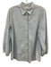 Ann Mashburn Size L White & Light Blue Cotton Striped Long Balloon Sleeve Top White & Light Blue / L