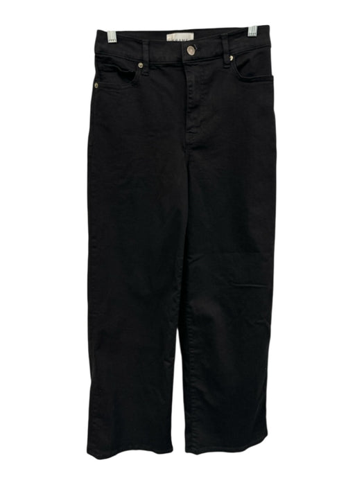 Frame Size 27 Black Cotton Blend Denim Wide Leg Button & Zip Fly Palazzo Jeans Black / 27
