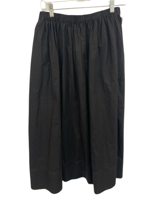 Jenni Kayne Size S Black Cotton Elastic Waistband Gathered Waist A Line Skirt Black / S