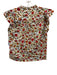 ME+EM Size 8 Red, Blue, Green Cotton Ruffle Cap Sleeve Floral Pintucks Top Red, Blue, Green / 8