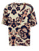 La Double J Size Small navy, orange, white Cotton Short Sleeve Floral Top navy, orange, white / Small