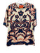La Double J Size Small navy, orange, white Cotton Short Sleeve Floral Top navy, orange, white / Small
