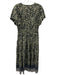 Ulla Johnson Size 8 Black, Yellow, Blue Cotton Blend Ruffle Cap Sleeve Dress Black, Yellow, Blue / 8