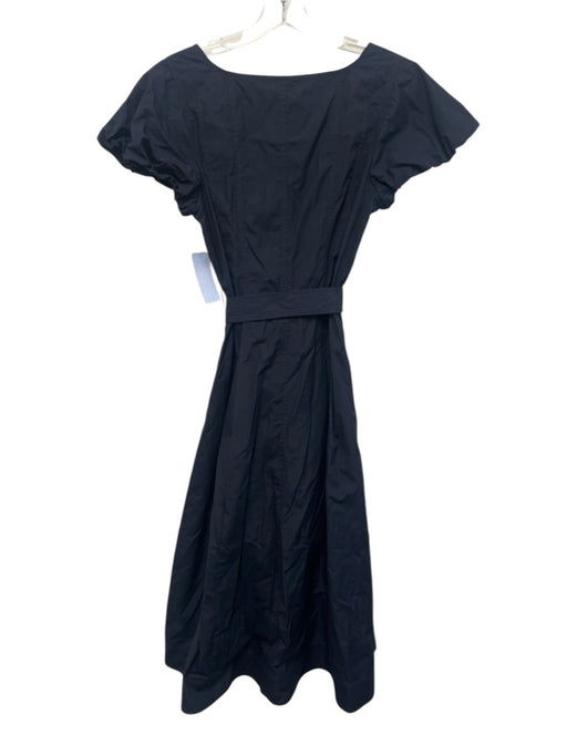 Ulla Johnson Size 6 Navy Blue Cotton Short Puff Sleeve Button Front Midi Dress Navy Blue / 6