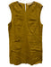 Doen Size Large Yellow Green Linen Sleeveless Patch Pocket Back Keyhole Dress Yellow Green / Large