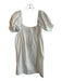 Faherty Size M White 100% Organic Cotton Square Neck Short Puff Sleeve Dress White / M
