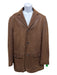 Zegna Size M Brown Leather Solid Button Up Men's Jacket Brown / M