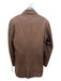Zegna Size M Brown Leather Solid Button Up Men's Jacket Brown / M