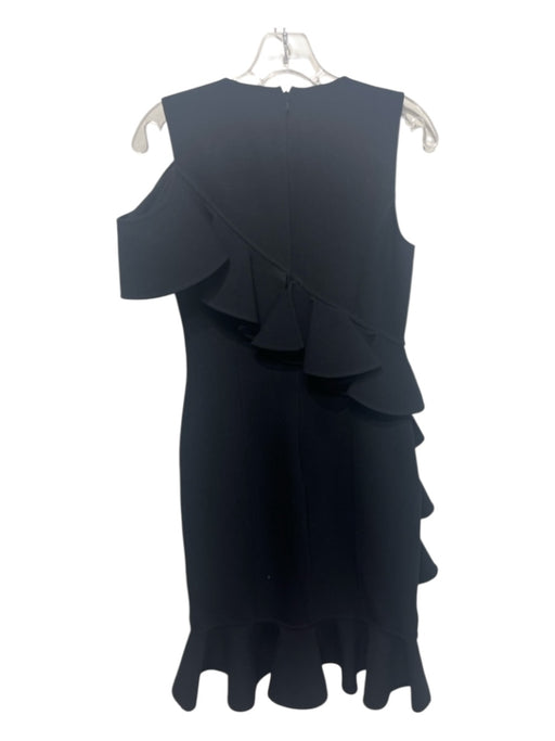 Michael Kors Size 4 Black Virgin Wool Blend Sleeveless Ruffle Detail Maxi Dress Black / 4