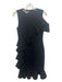 Michael Kors Size 4 Black Virgin Wool Blend Sleeveless Ruffle Detail Maxi Dress Black / 4