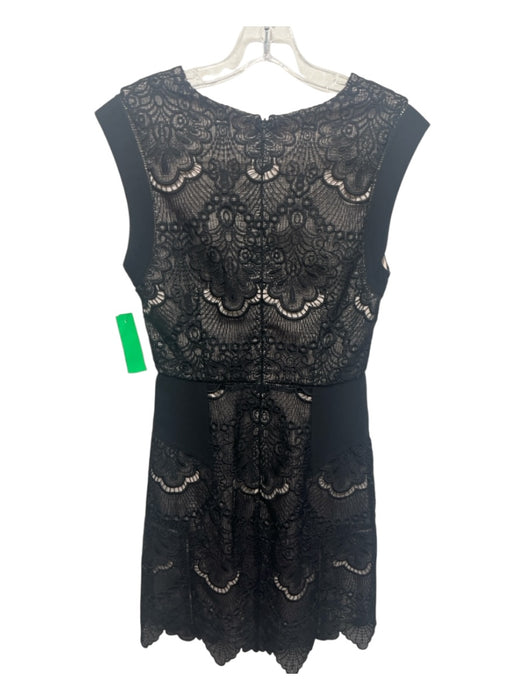 Reiss Size 4 Black & Neon Polyester Blend Lace Overlay Sleeveless V Neck Dress Black & Neon / 4