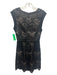 Reiss Size 4 Black & Neon Polyester Blend Lace Overlay Sleeveless V Neck Dress Black & Neon / 4