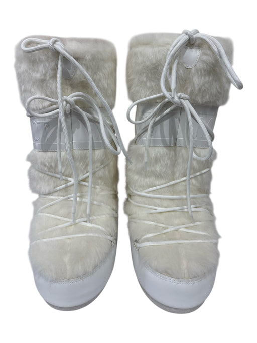 Tecnica Shoe Size 38 White Synthetic Vinyl Faux Fur Platform Below knee Booties White / 38