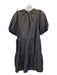 Ulla Johnson Size 8 navy & gold Cotton Blend Round Neck Back Button Dress navy & gold / 8