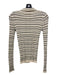 Commense Size L Beige & Black Cotton Blend Ribbed Stripe Button Cardigan Beige & Black / L