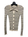 Commense Size L Beige & Black Cotton Blend Ribbed Stripe Button Cardigan Beige & Black / L