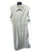 House of Harlow Size M Cream Faux Leather Elastic Waist Midi Sleeveless Dress Cream / M