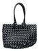 Black Faux Leather 2 Handles Tote Bag Black