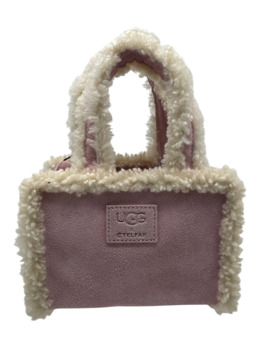 Telfar Cream & pink Suede Shearling Crossbody Bag Cream & pink / XS